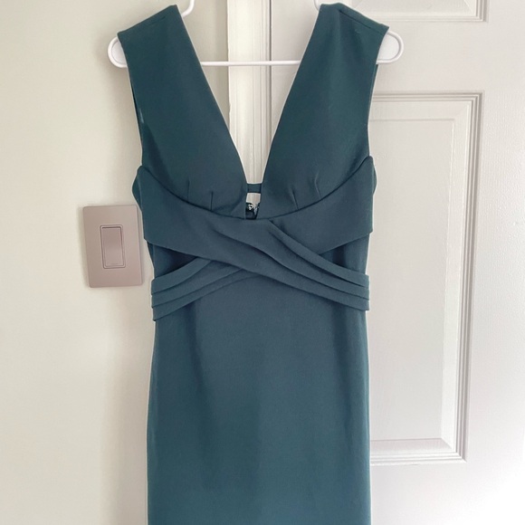BHLDN Anthropologie Green Fira Dress V-Neck Gown Size 8 Bridesmaid Formal - Picture 5 of 13